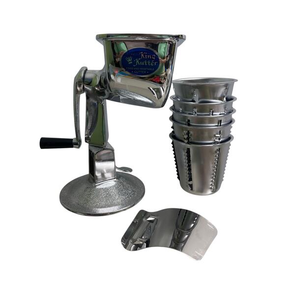 King Kutter VTG Manual Vegetable Fruit Food Processor Stainless Steel 5 Cones - Picture 1 of 11